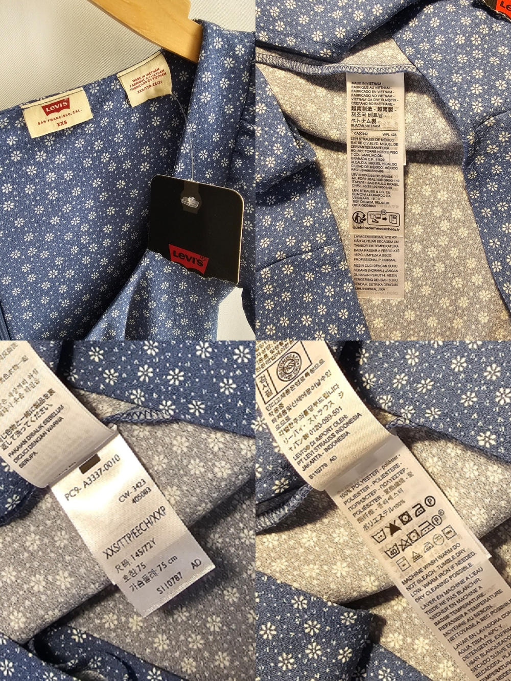 Levi's Blue & White Floral Delray Short Sleeve Mini Dress - Picture 11 of 15